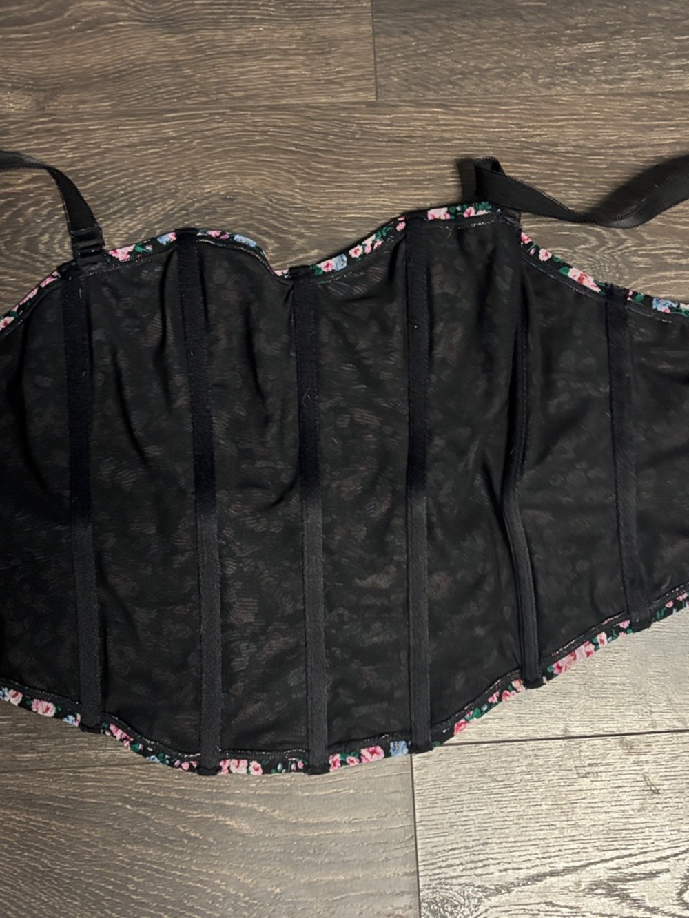 Torrid Corset Top with Pink & Green Floral - Picture 5 of 6